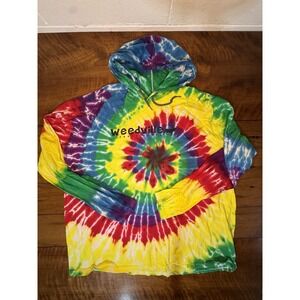 Weedville Pennsylvania Tie Dye Hoodie Large Rainbow Spiral Sweatshirt